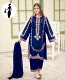 3 Pcs Women's Stitched Shamoz Silk Embroidered Suit