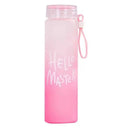 Pink Frosted Glass Water Bottle