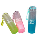 Pink Frosted Glass Water Bottle