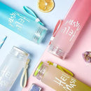 Pink Frosted Glass Water Bottle