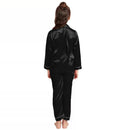 2 Pcs Girl's Stitched Polyester Plain Night Suit