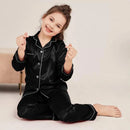2 Pcs Girl's Stitched Polyester Plain Night Suit
