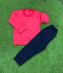 2 Pcs Girl's Fleece Printed Tracksuit