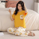 2 Pcs Women's Stitched Jersey Printed Night Suit