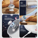 Rechargeable Mini Table Fan with LED Display & 3 Speeds