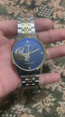 Men's Stainless Steel Watch Blue Dial Two Tone Bracelet